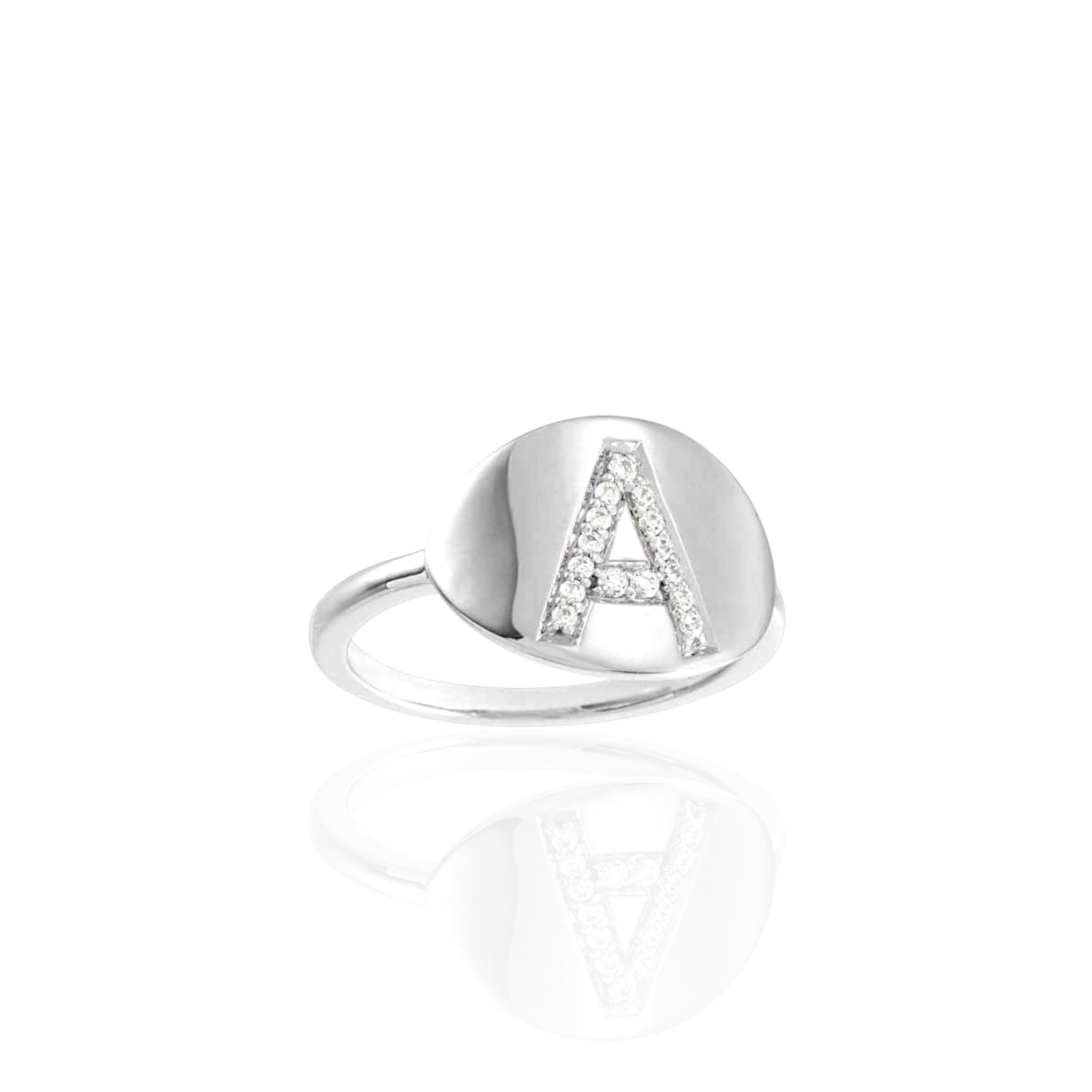 14k Diamond Initial Ring