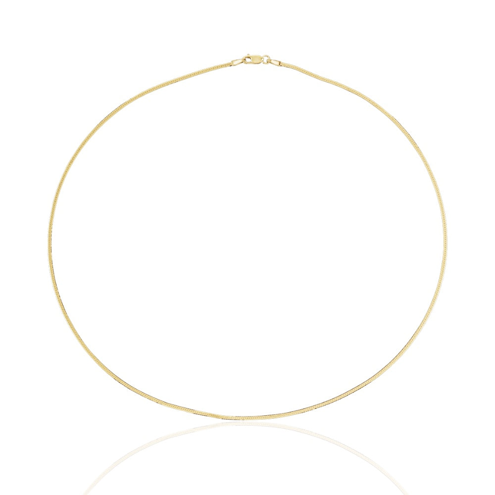 14k Melted Gold Herringbone Necklace