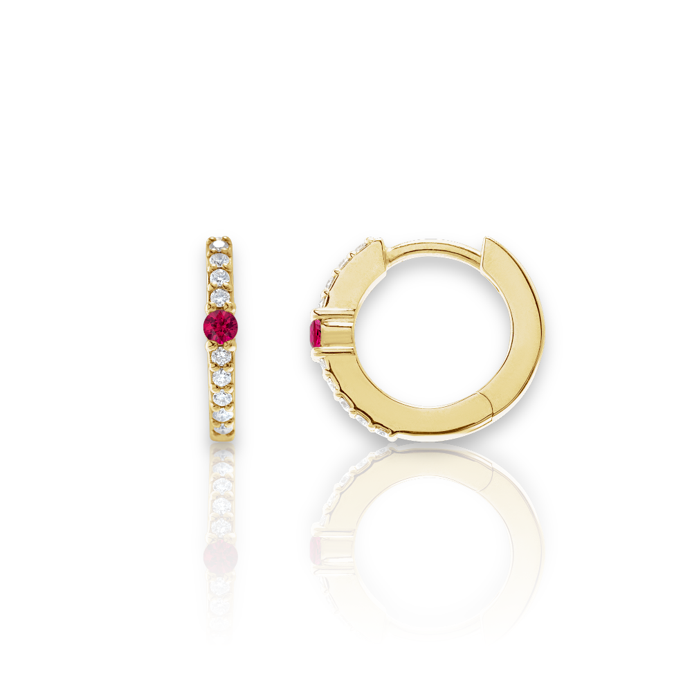 Ruby & Diamond Hoop Earrings