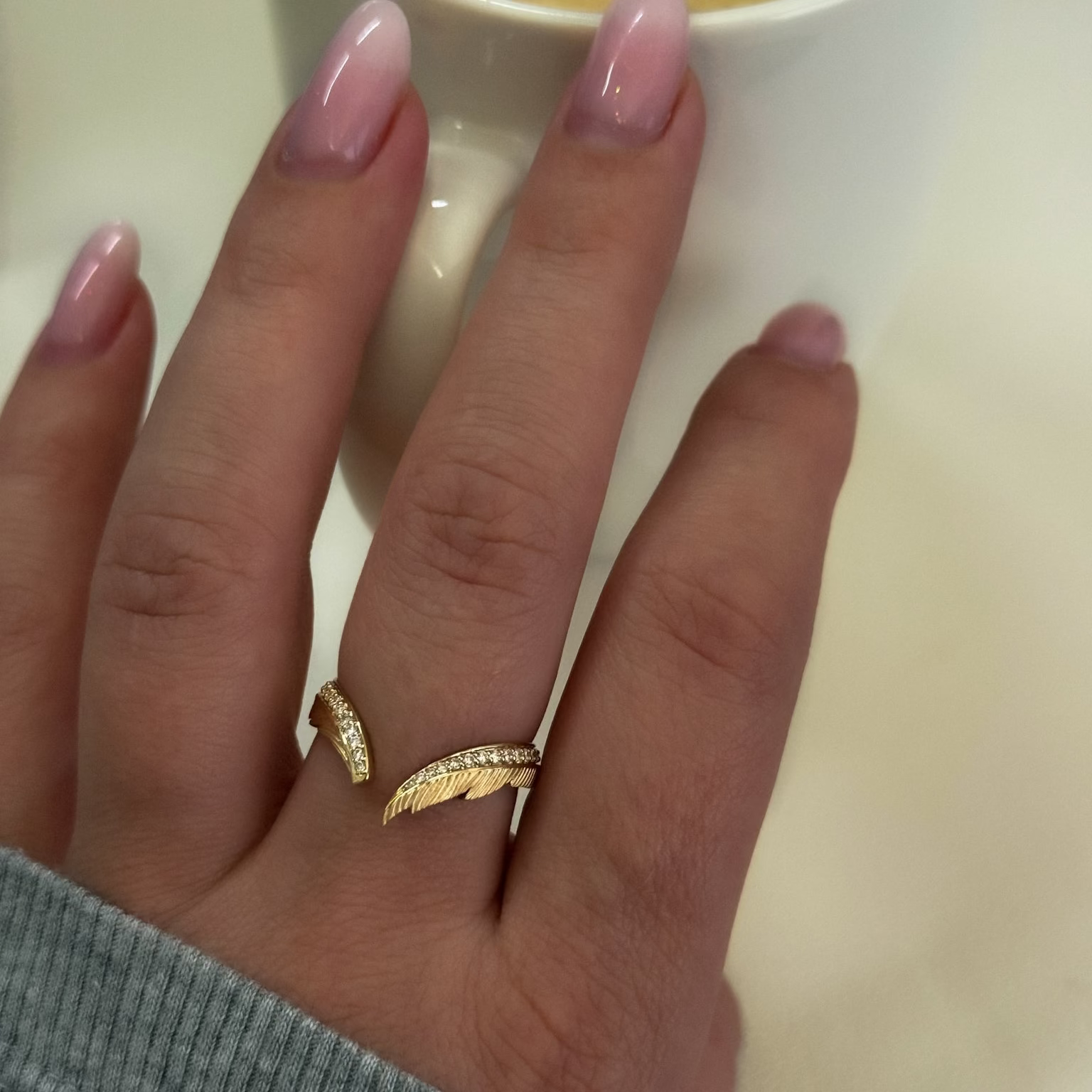 Angel's Feather Diamond Ring