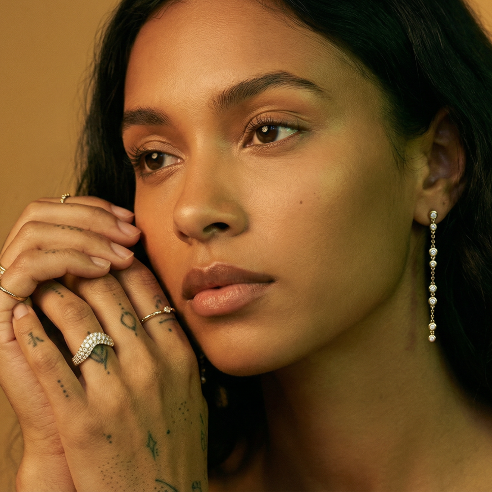 Vela Diamond Chain Earrings