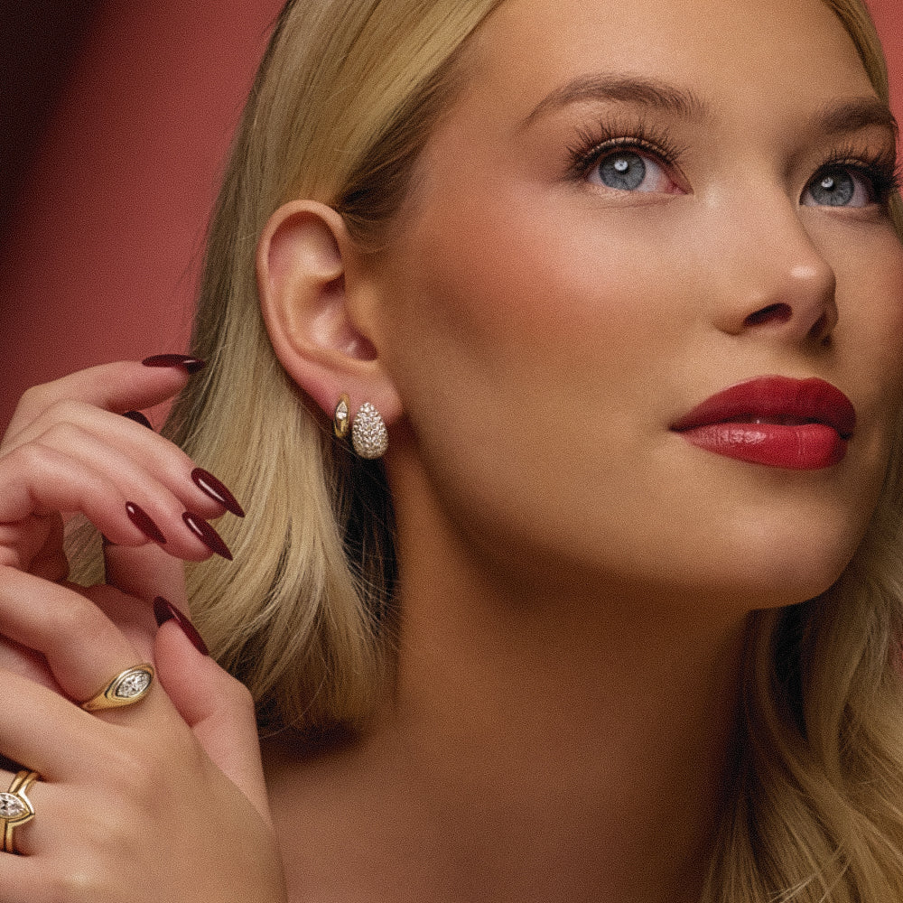 Marquise Diamond Hoops