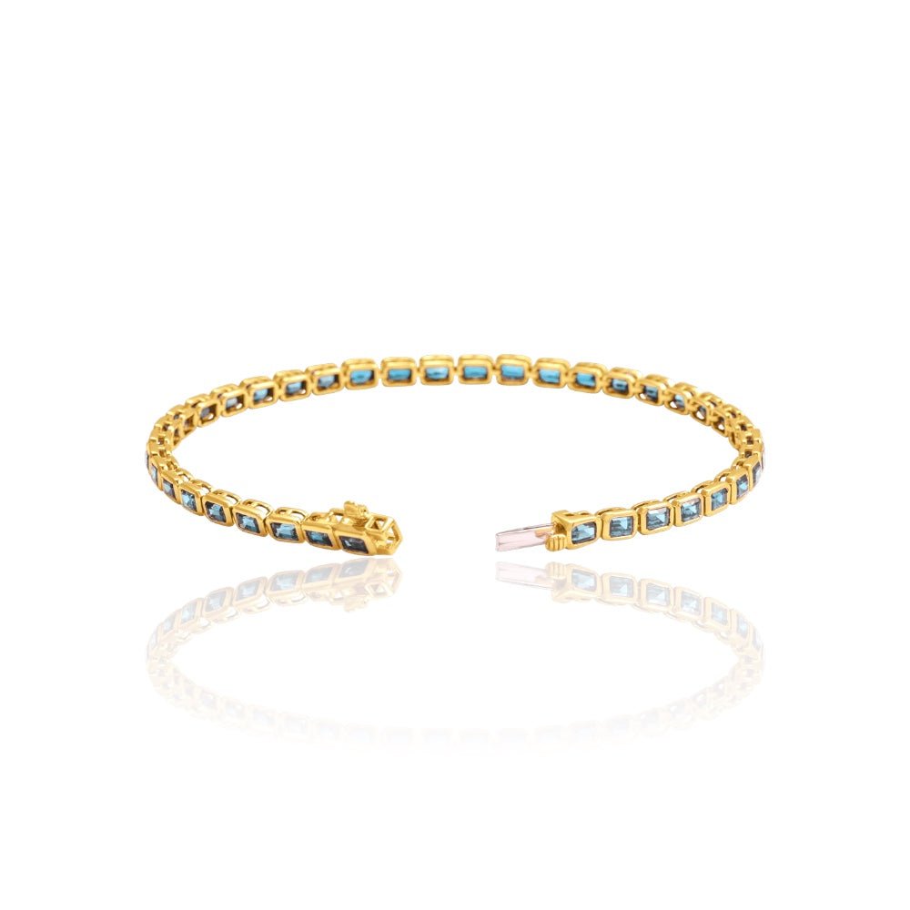 Natural Sky Blue Topaz Tennis Bracelet