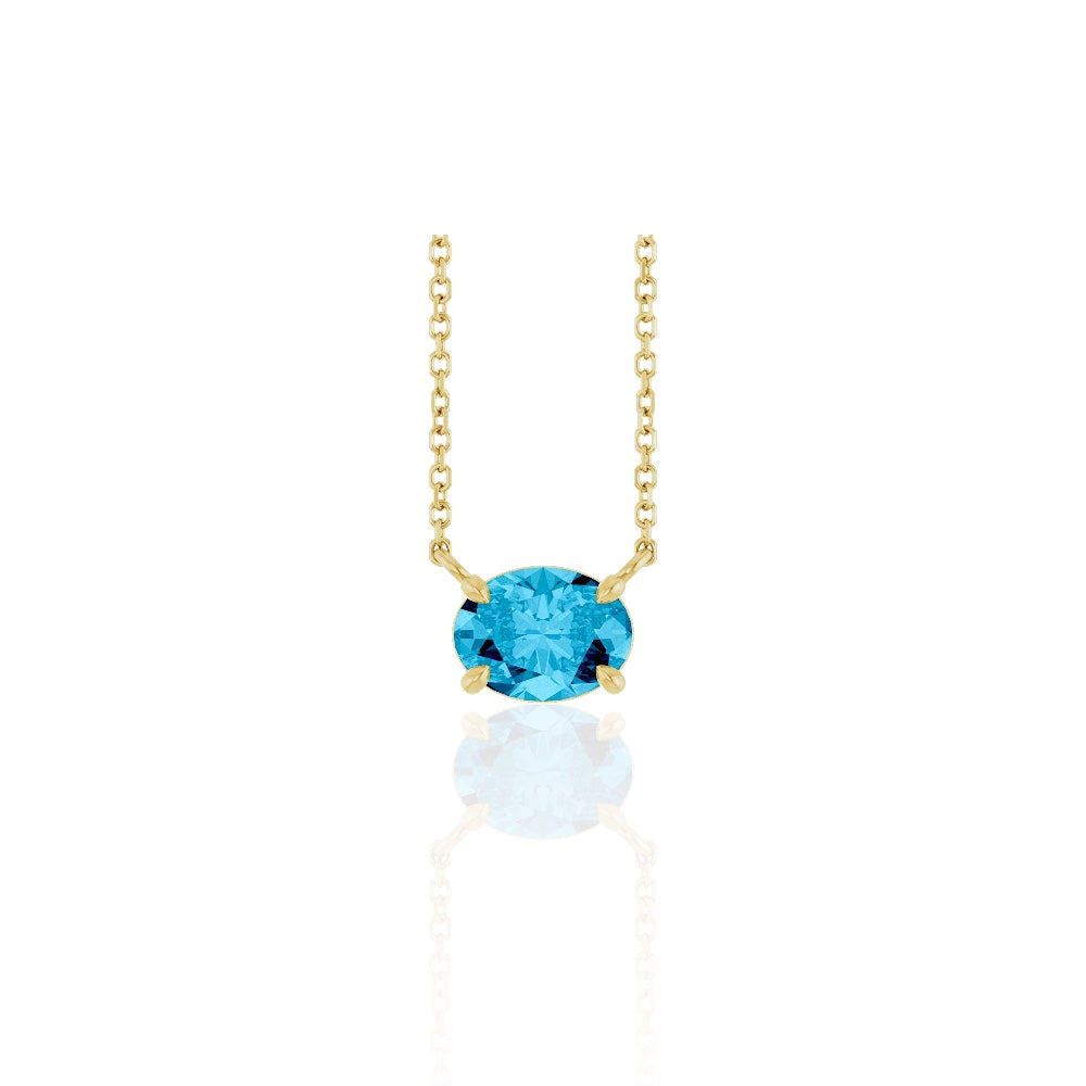 Ardea Oval Aquamarine Necklace
