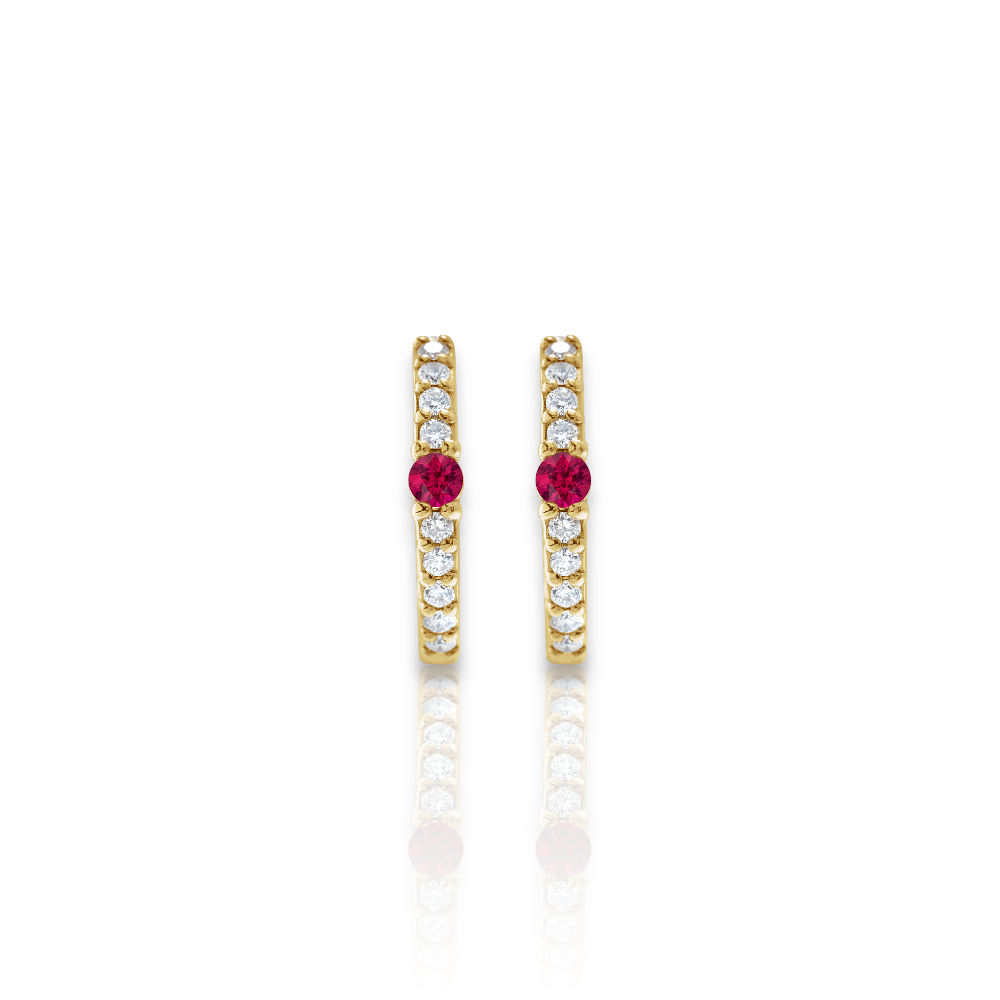Ruby & Diamond Hoop Earrings
