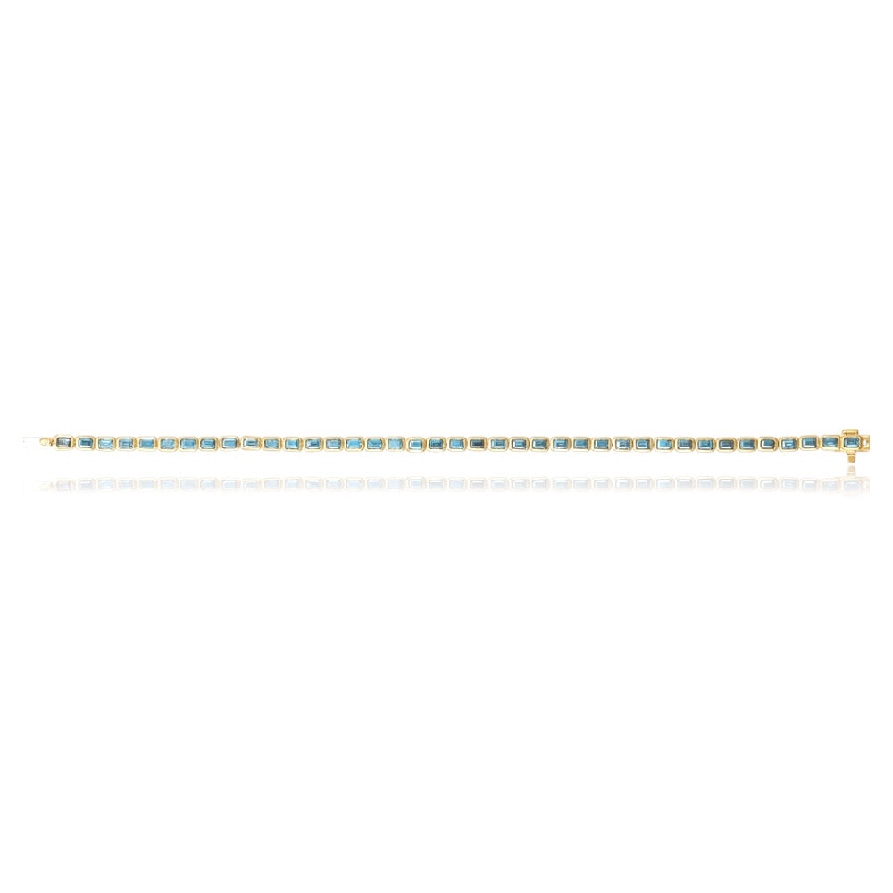 Natural Sky Blue Topaz Tennis Bracelet