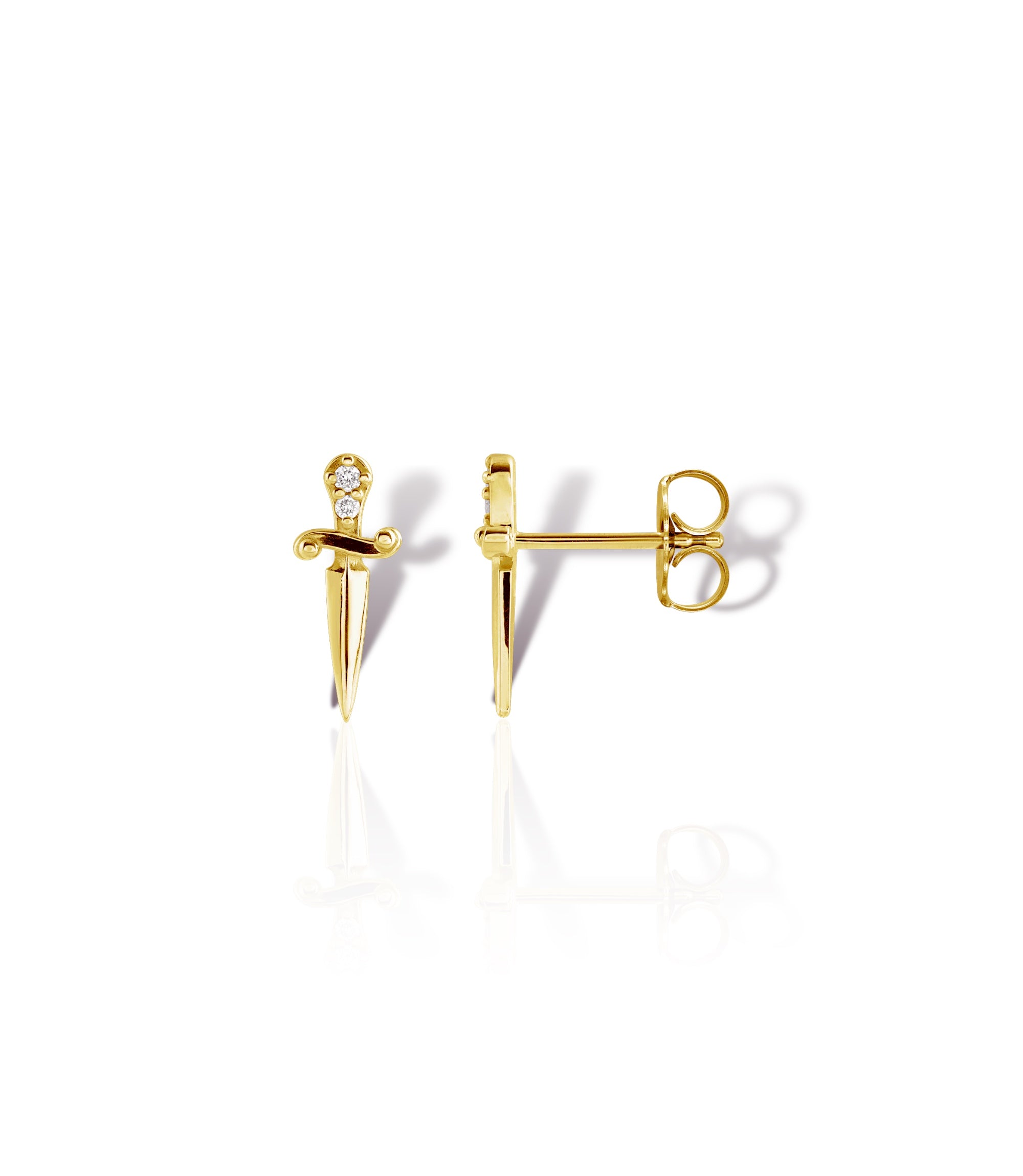 Sleeping Beauty Diamond Dagger Earrings
