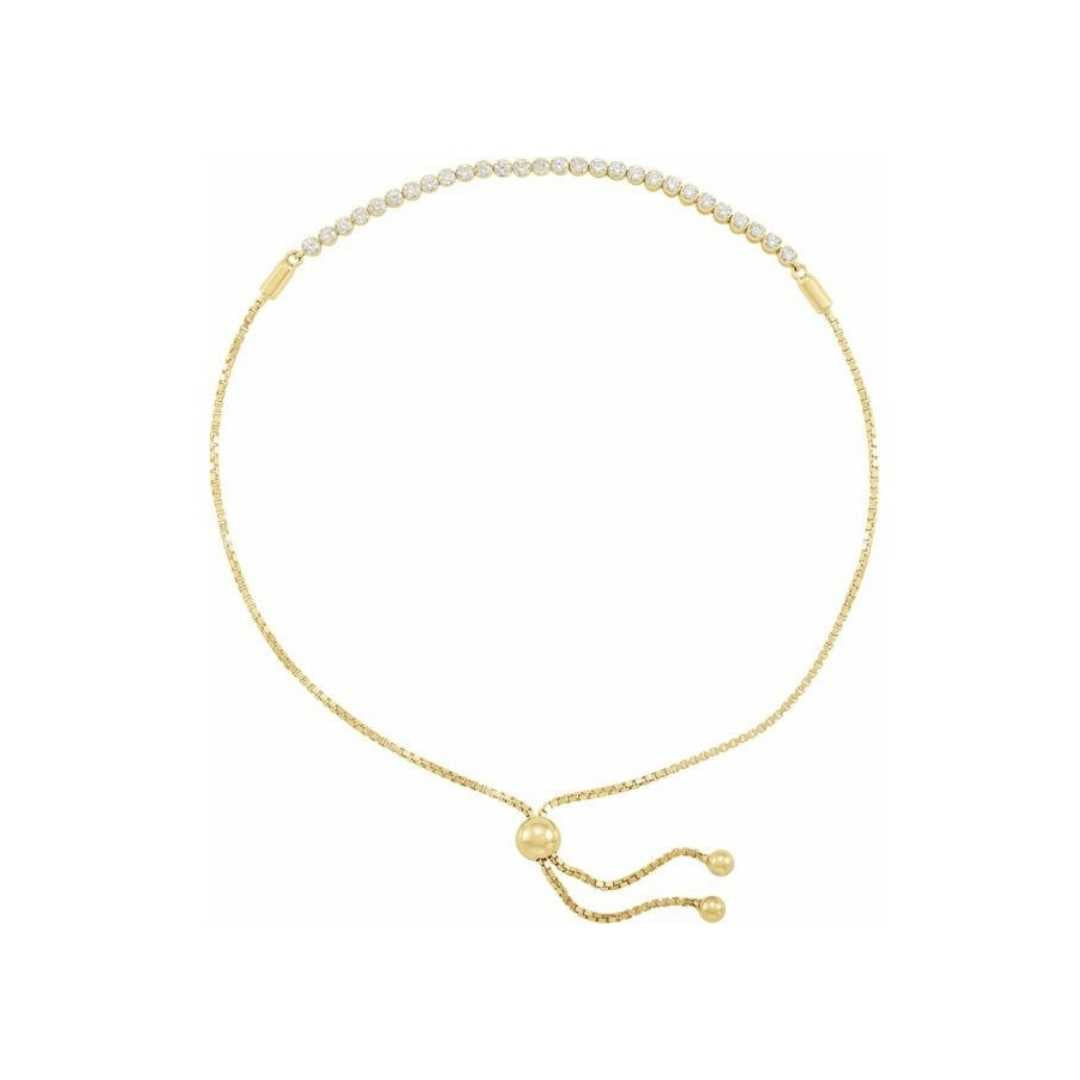 14k Diamond Bolo Bracelet - YAREMA JEWELRY