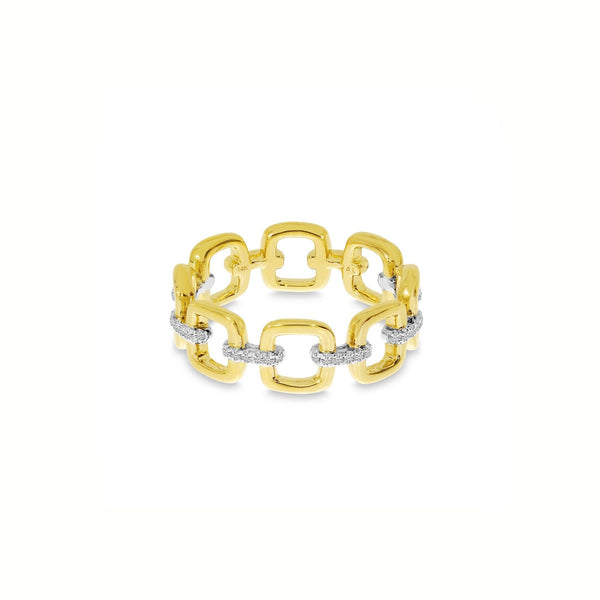 14k Gold Two-Tone Diamond Iyah Ring - YAREMA JEWELRY