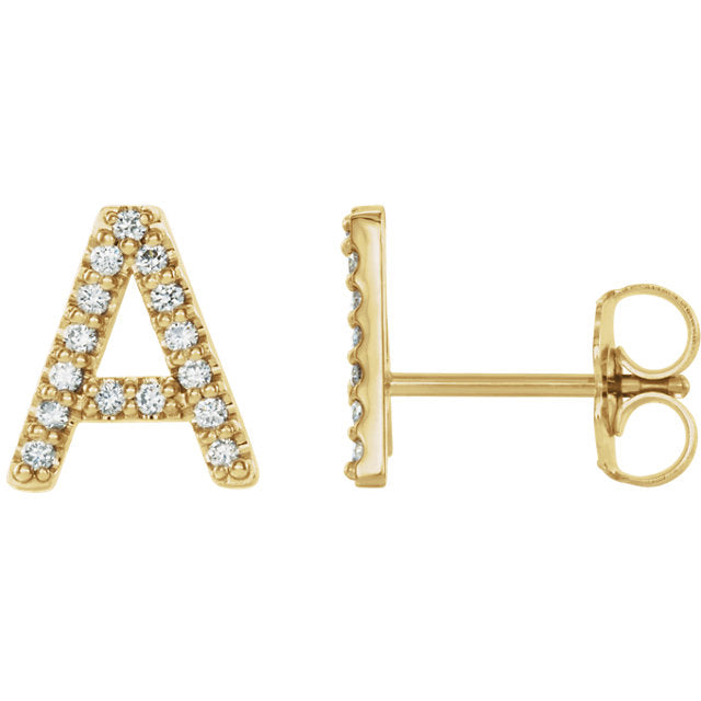 Diamond Initial Earring - YAREMA JEWELRY