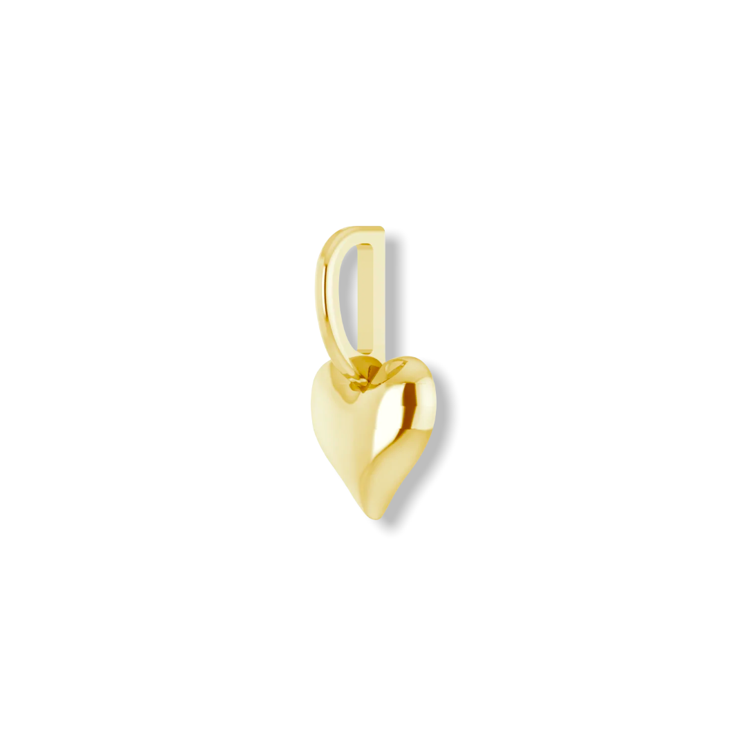 14k Gold Puffy Heart Charm - YAREMA JEWELRY