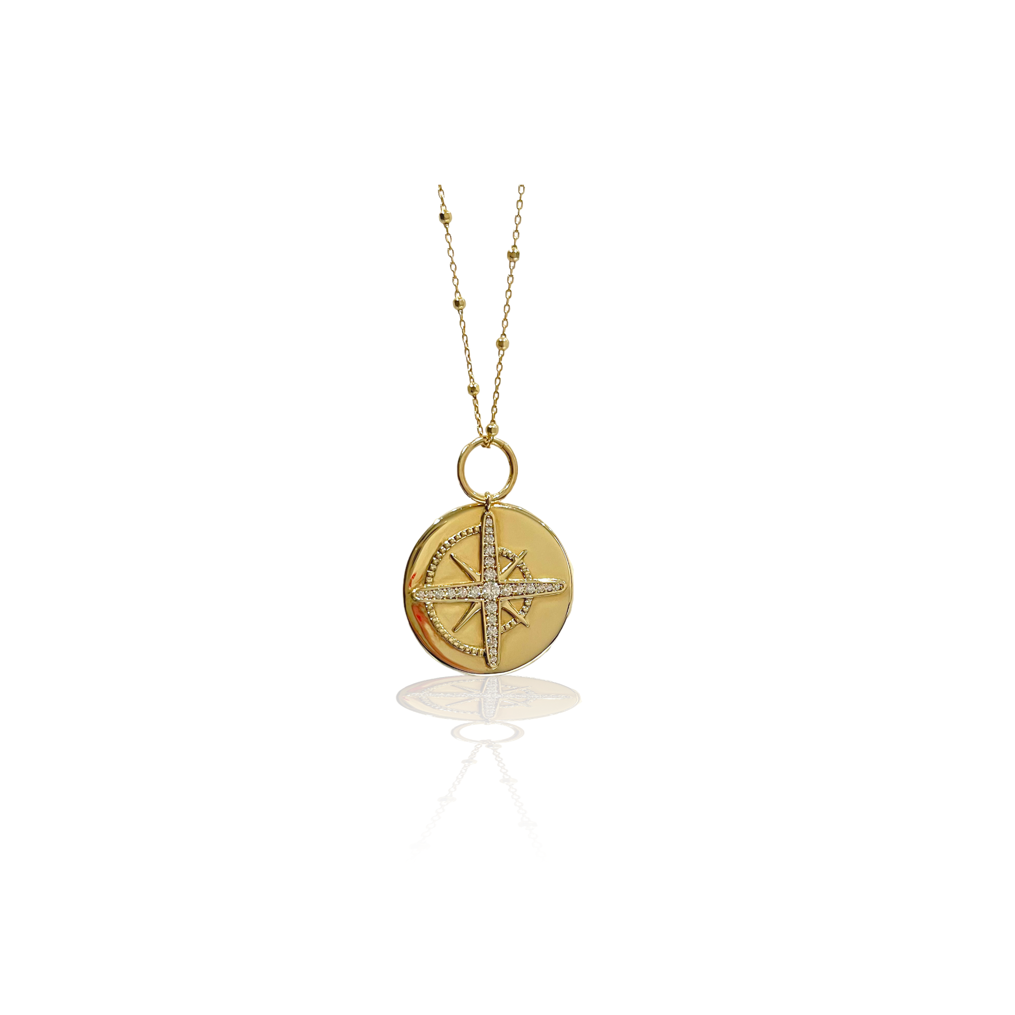 North Star Diamond Necklace on a white background