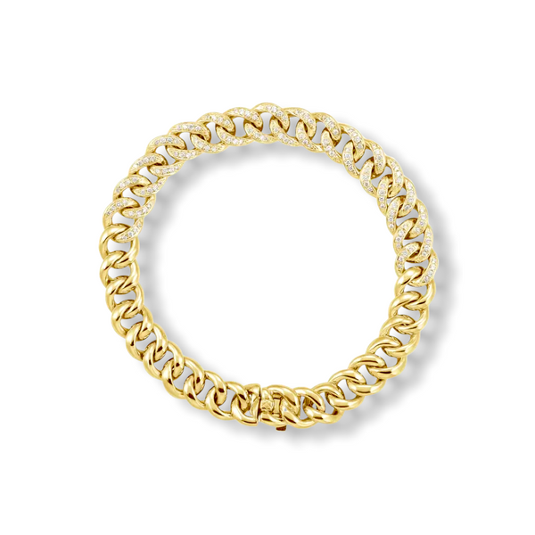 Diamond Curb Chain Bracelet - YAREMA JEWELRY