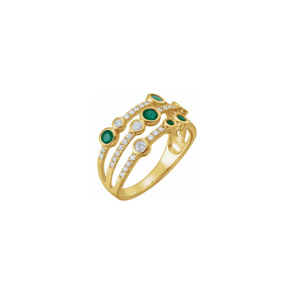 14k Emerald & 3/8ctw Diamond Ring - YAREMA JEWELRY