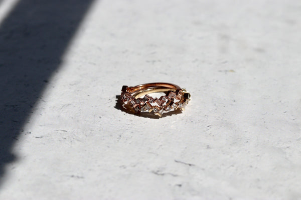 14k Gold Ring with Baguette Diamonds - YAREMA JEWELRY