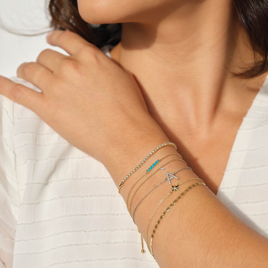14k Adjustable Diamond Tennis Bracelet