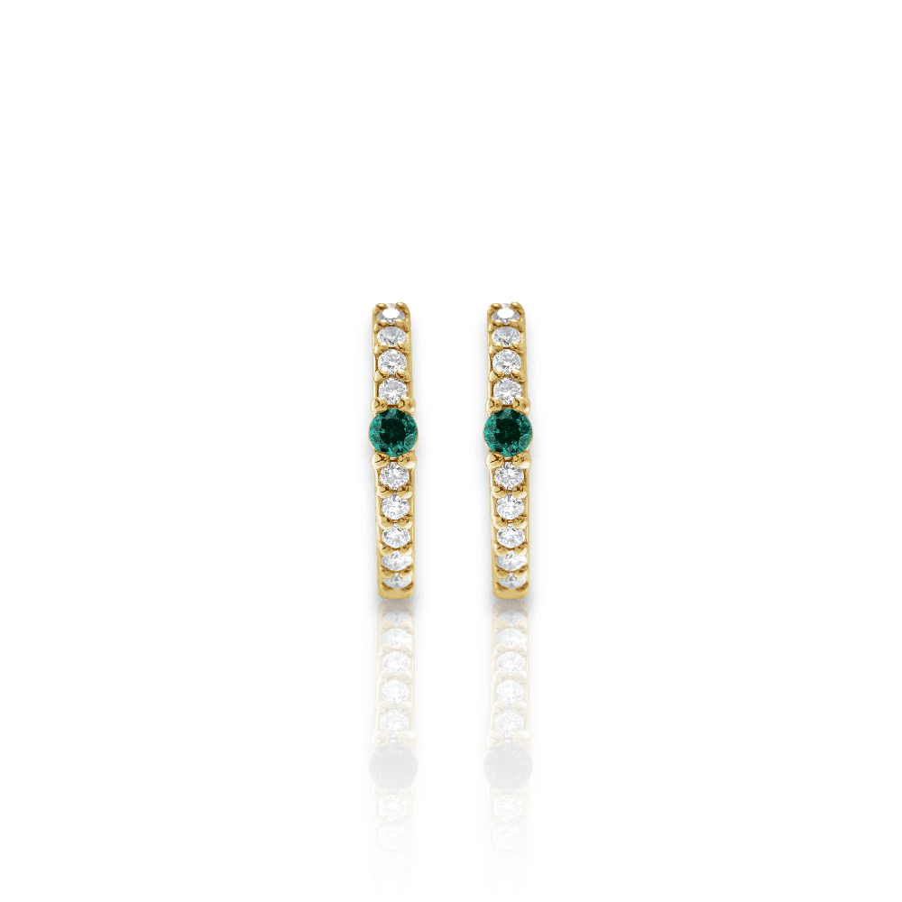 Emerald & Diamond Hoop Earrings