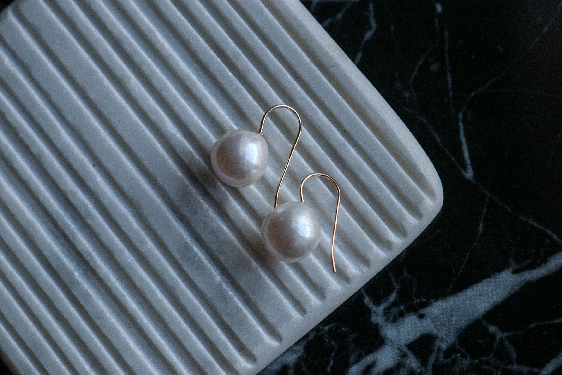 14k Baroque Pearl Drop Earrings