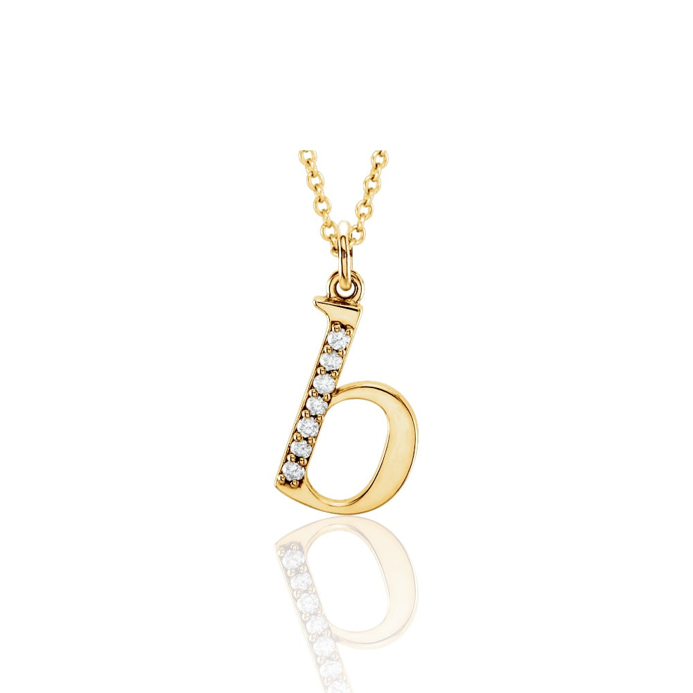 14k Diamond Lowercase Initial Necklace