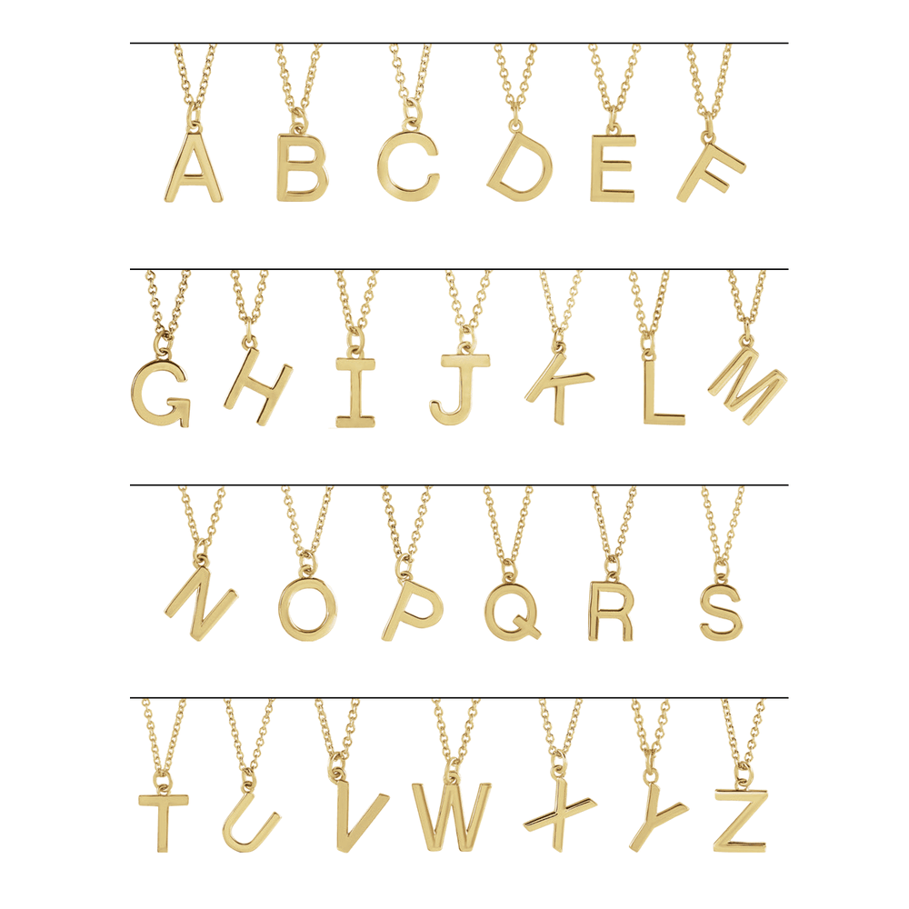 14k Gold Initial Charm Necklace