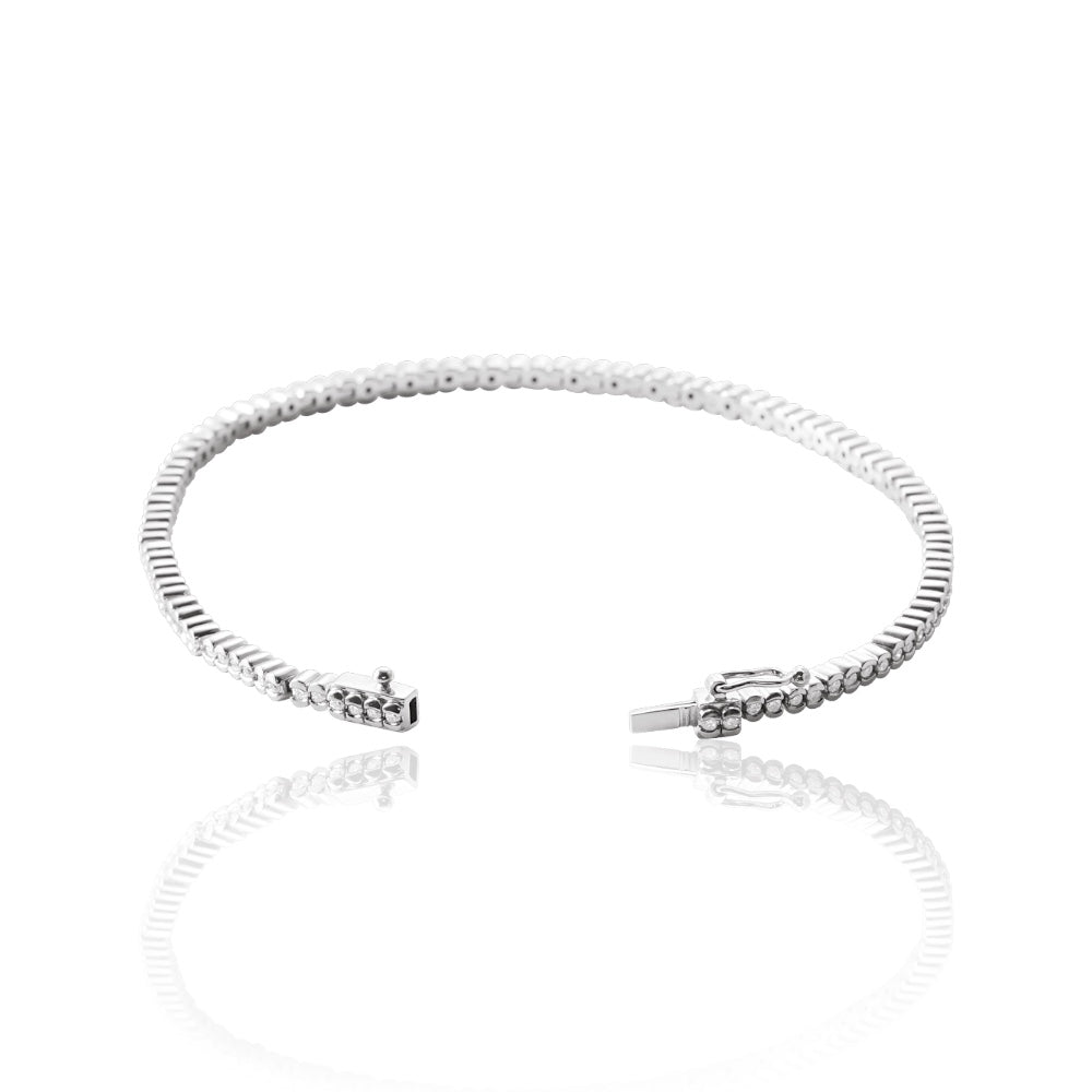 14k Gold Luxe Diamond Tennis Bracelet with an open clasp