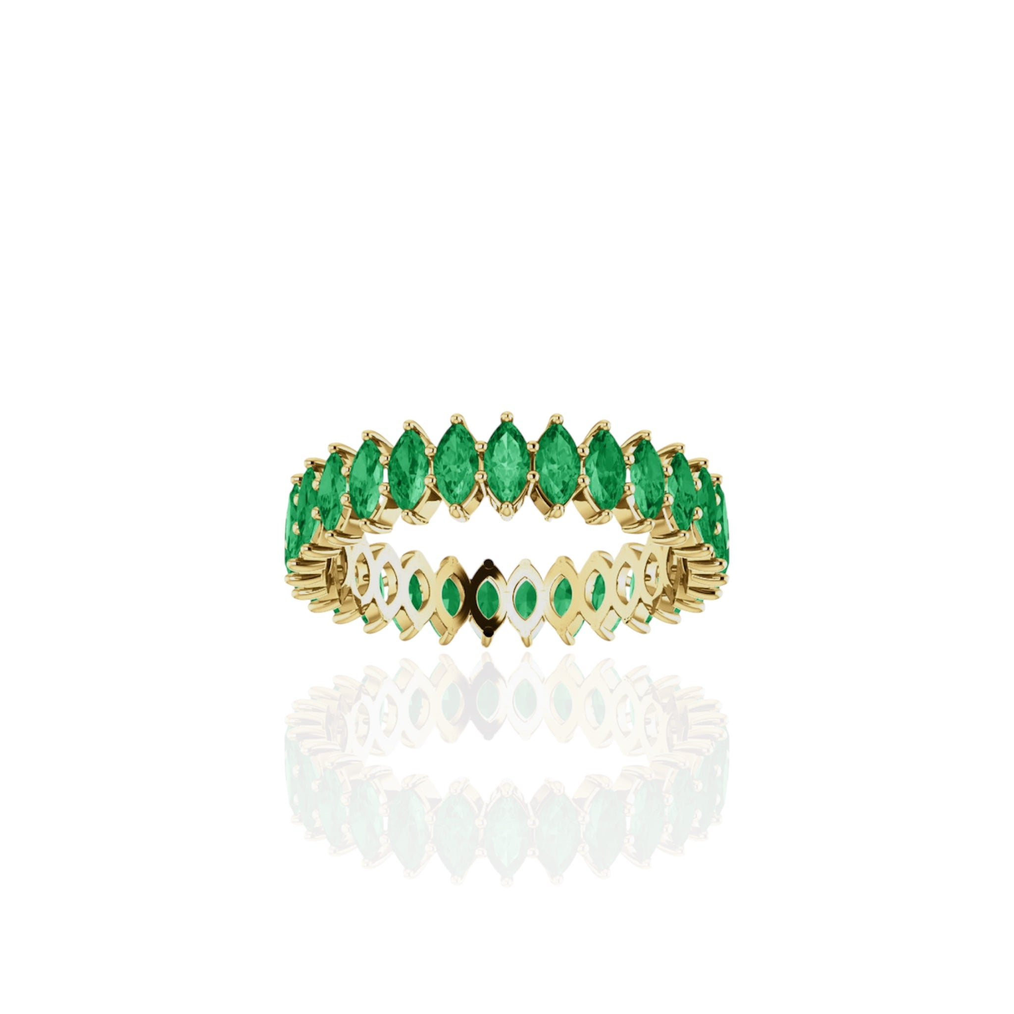 18k Gold Emerald Eternity Ring