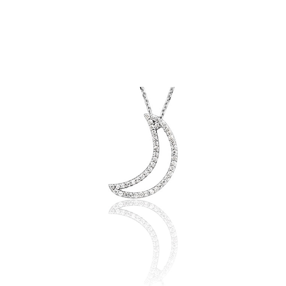 Crescent Diamond Necklace - YAREMA JEWELRY