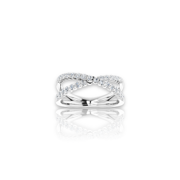 Double Band Diamond Ring in White Gold