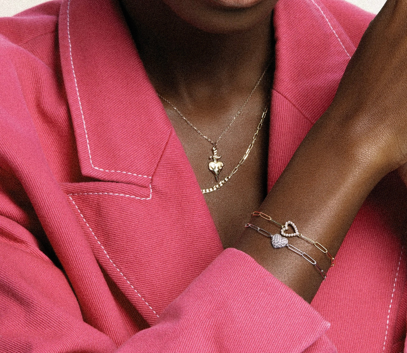 Pave Diamond Heart Bracelet