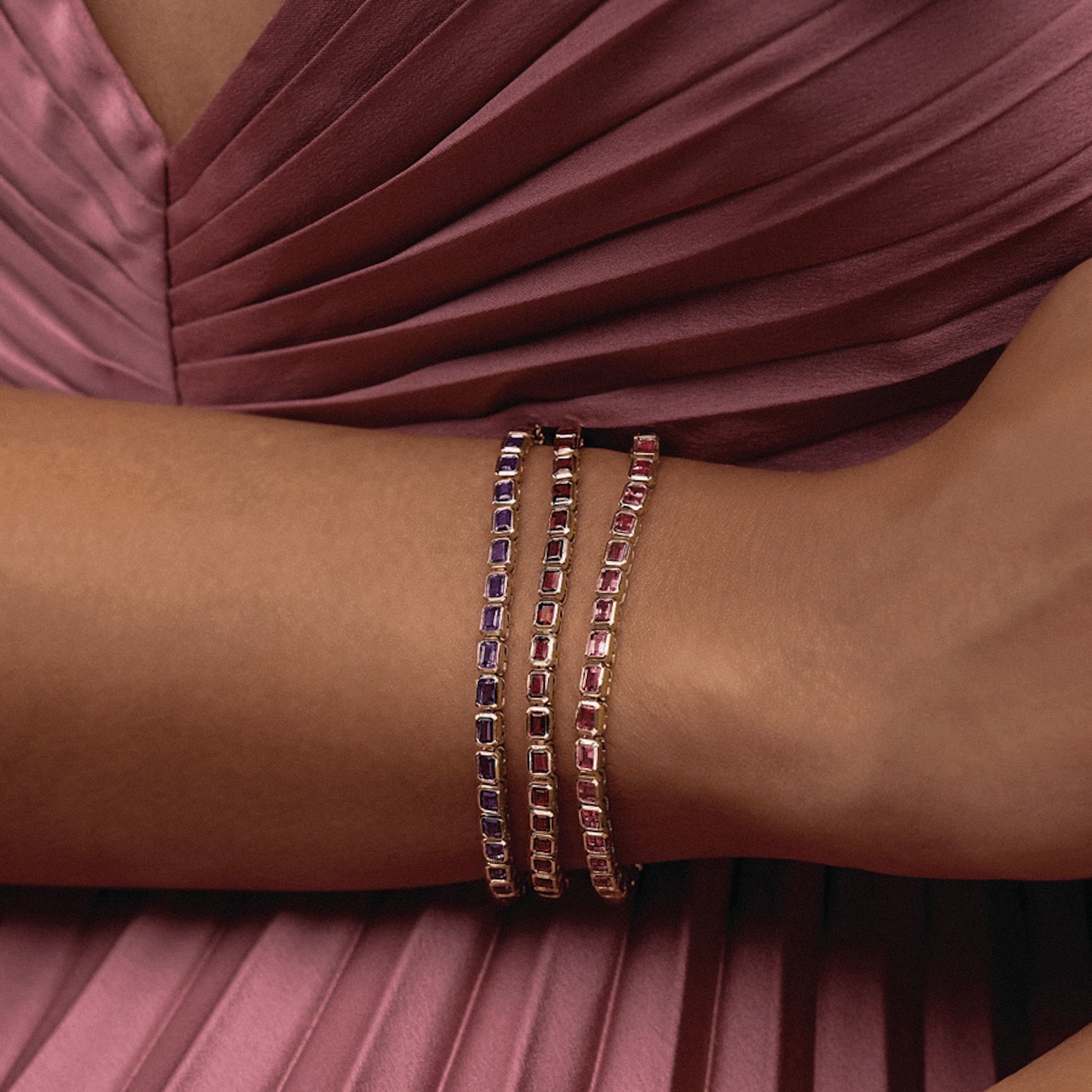 Natural Pink Tourmaline Bracelet