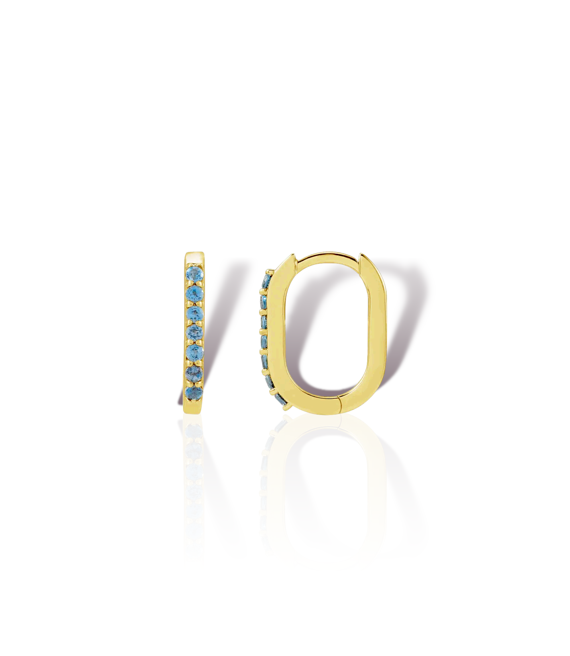 The Micah Hoop Earrings with Blue Topaz