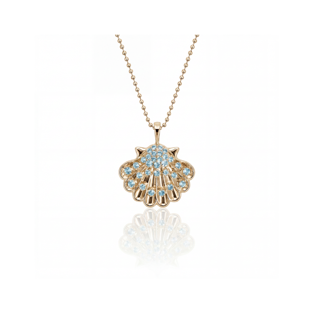 Maris Shell Necklace in Sea Glass