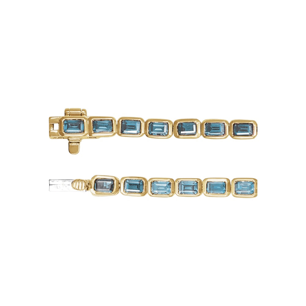 Natural Sky Blue Topaz Tennis Bracelet