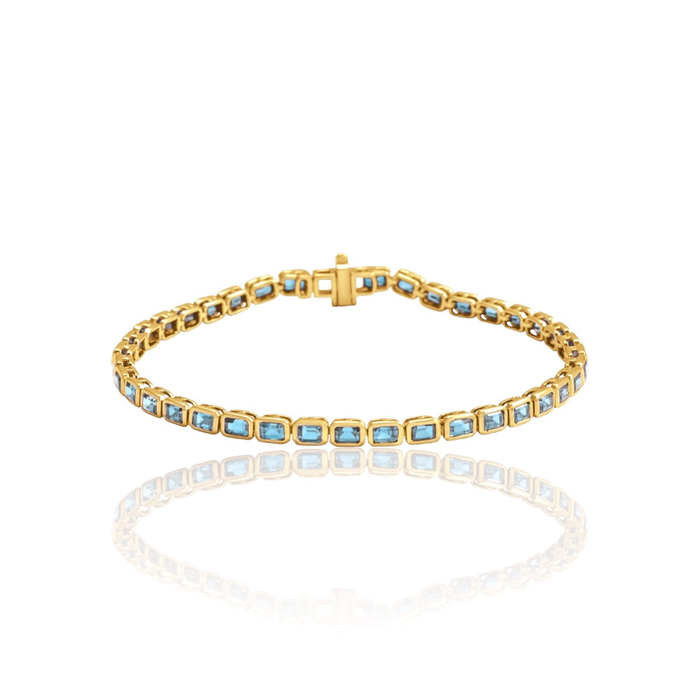 Natural Sky Blue Topaz Tennis Bracelet
