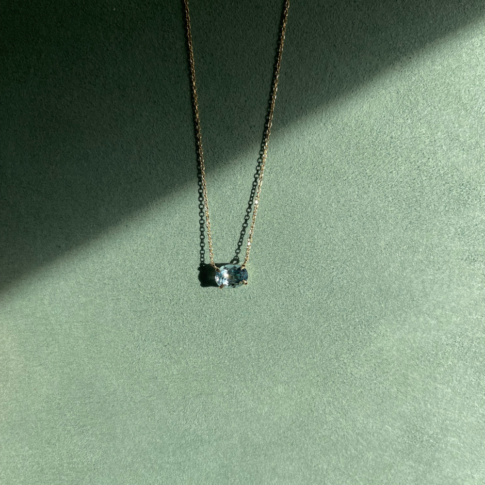 Oval Aquamarine Necklace