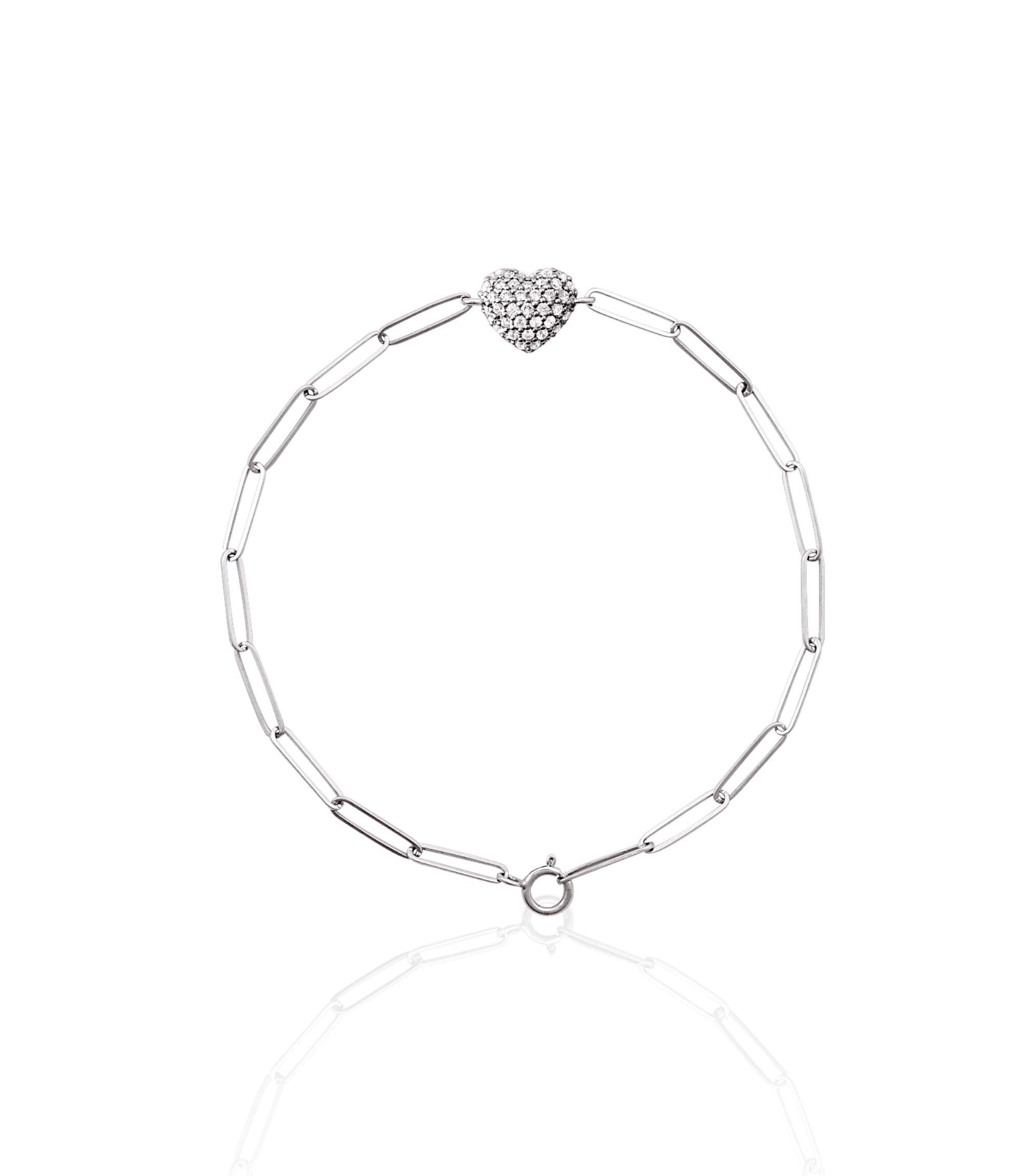 Pave Diamond Heart Bracelet