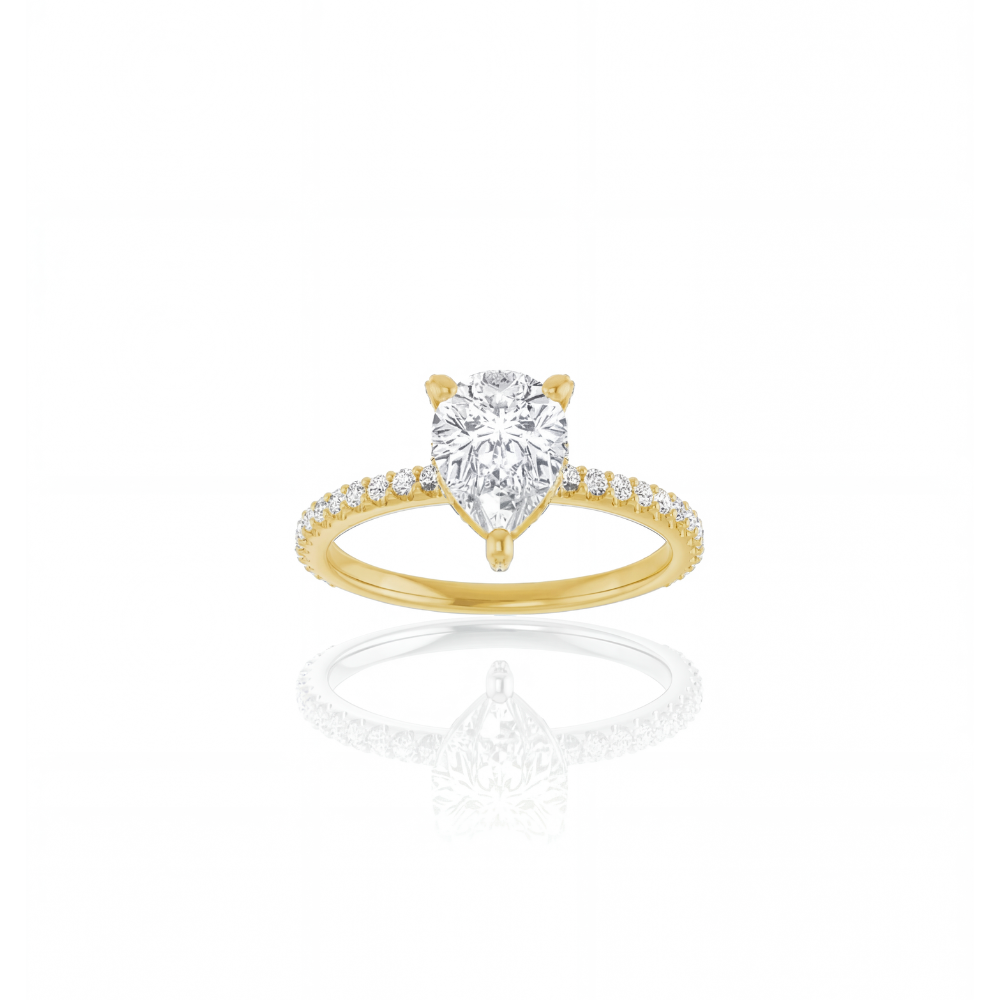 Pear Shaped Diamond Engagement Ring