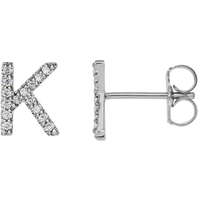 Diamond Initial Earring - YAREMA JEWELRY