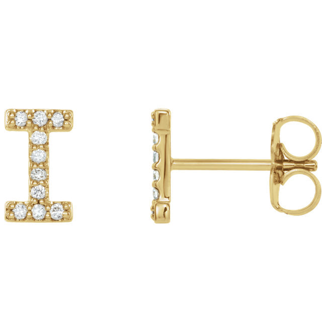 Diamond Initial Earring - YAREMA JEWELRY