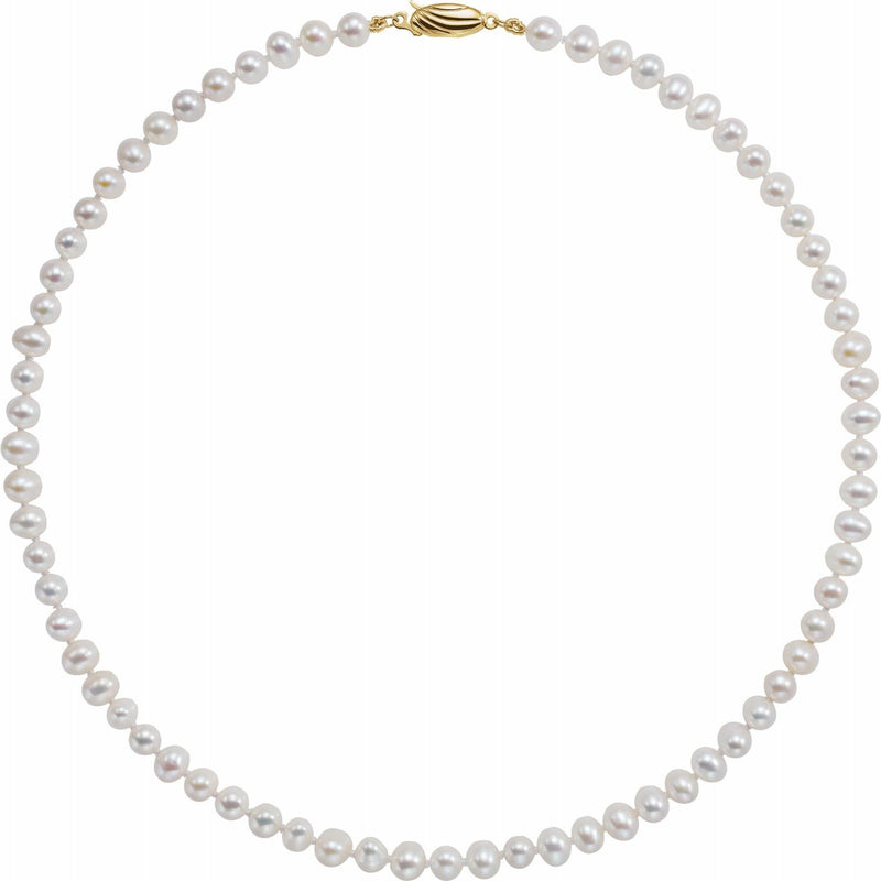 14K Freshwater Cultured Pearl Necklace - YAREMA JEWELRY