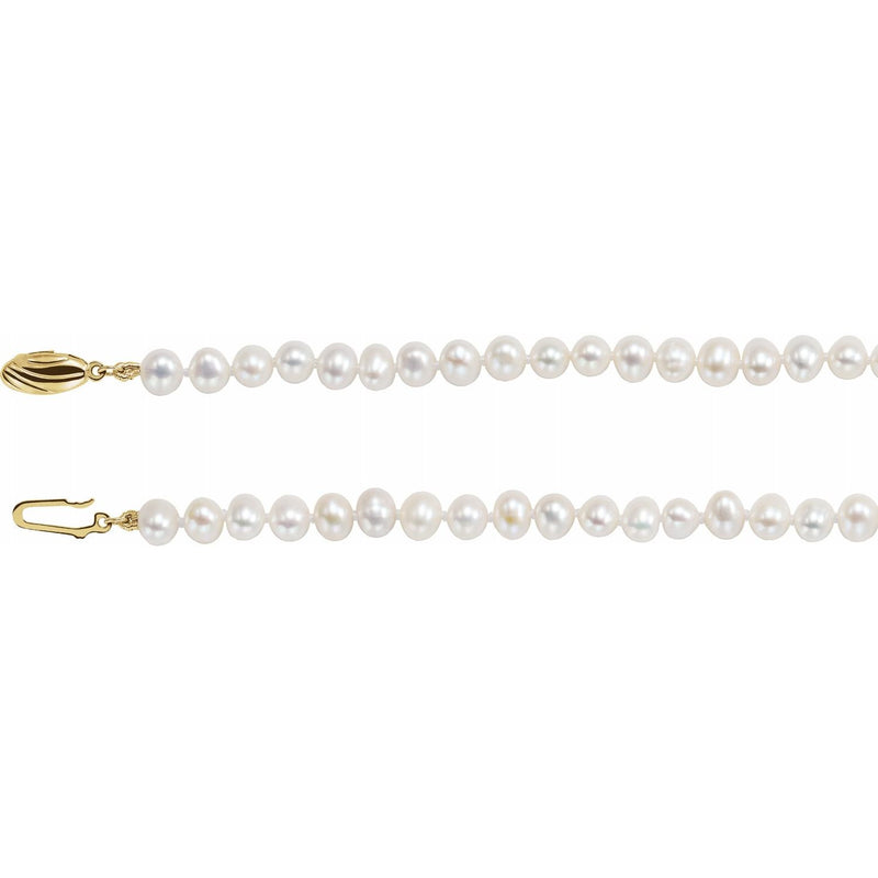 14K Freshwater Cultured Pearl Necklace - YAREMA JEWELRY