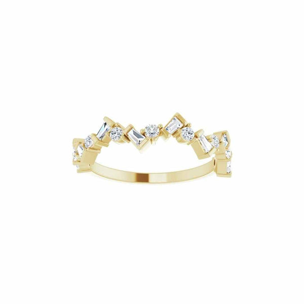 14k Gold Ring with Baguette Diamonds- YAREMA JEWELRY