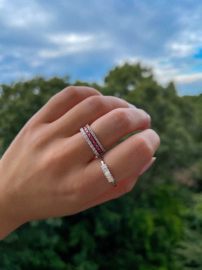 14k Pink Sapphire Eternity Ring