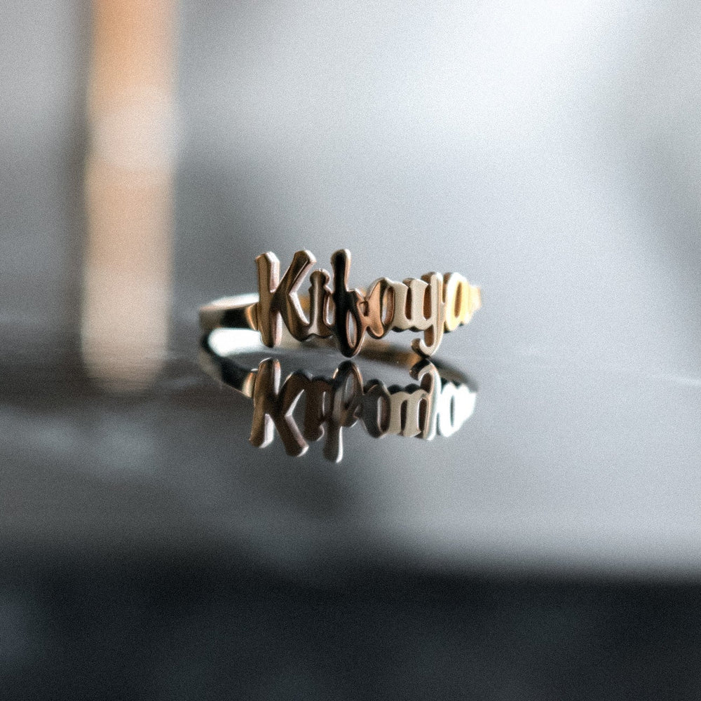14k Gold Custom Name Ring
