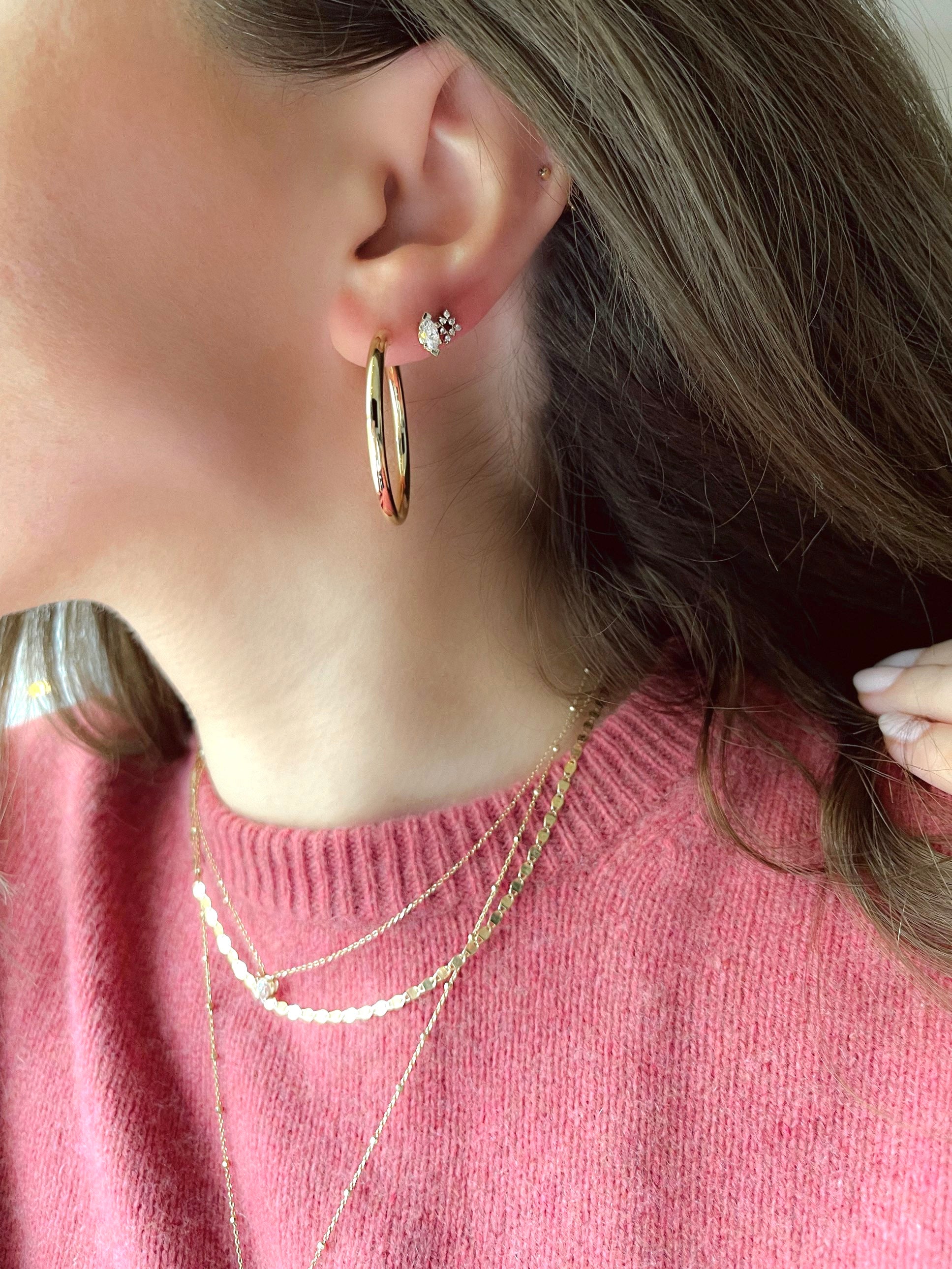 14k Medium Gold Hoop Earrings