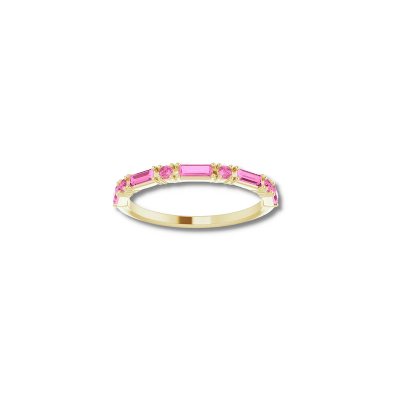 18k Pink Sapphire Gold Ring