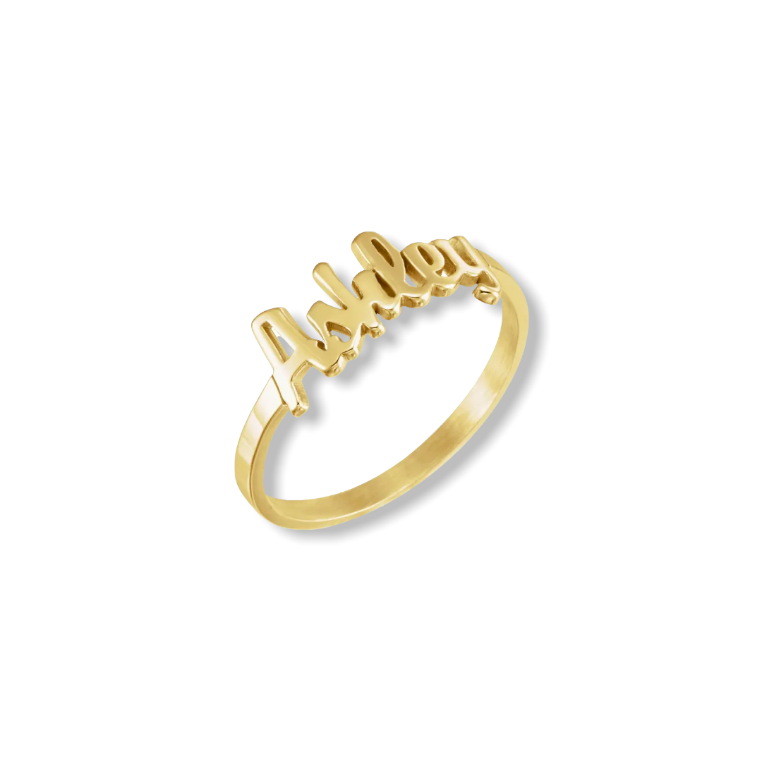 14k Custom Name Ring - YAREMA JEWELRY