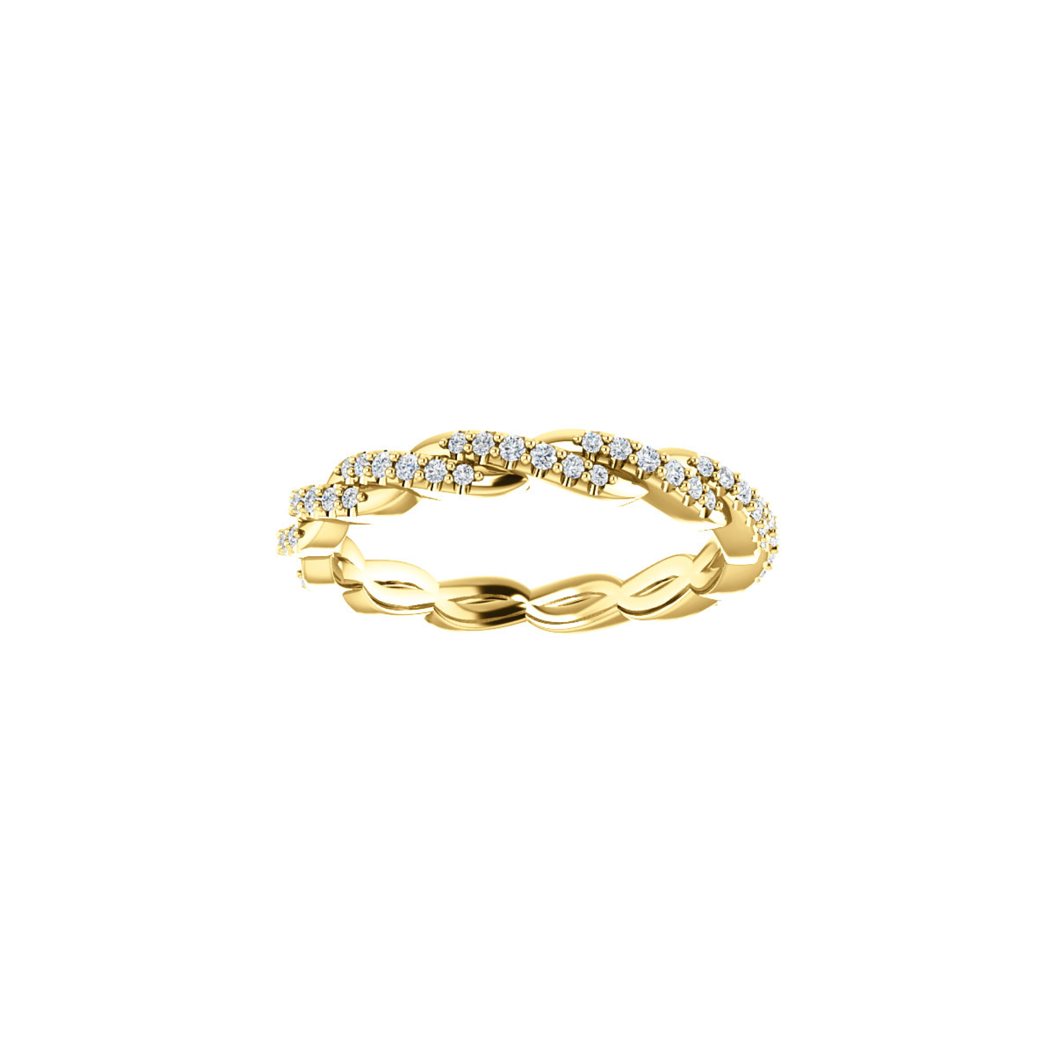 14k Diamond Twisted Eternity Ring - YAREMA JEWELRY