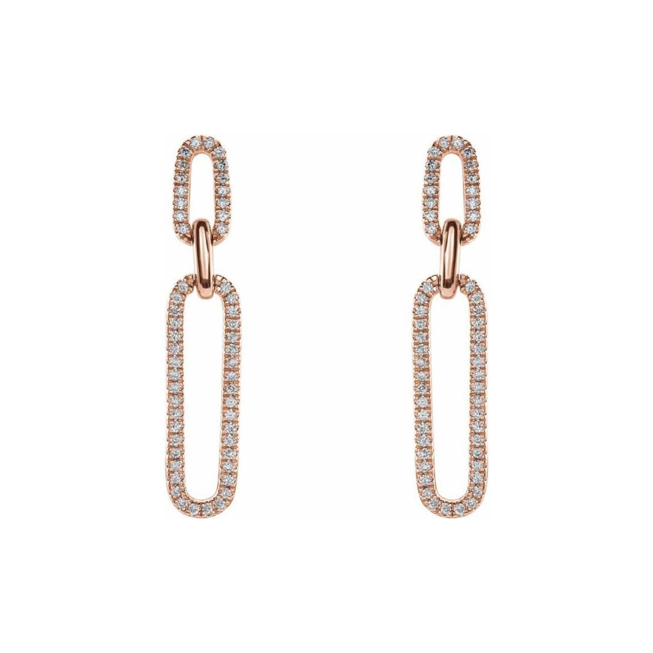 Diamond Link Earrings - YAREMA JEWELRY