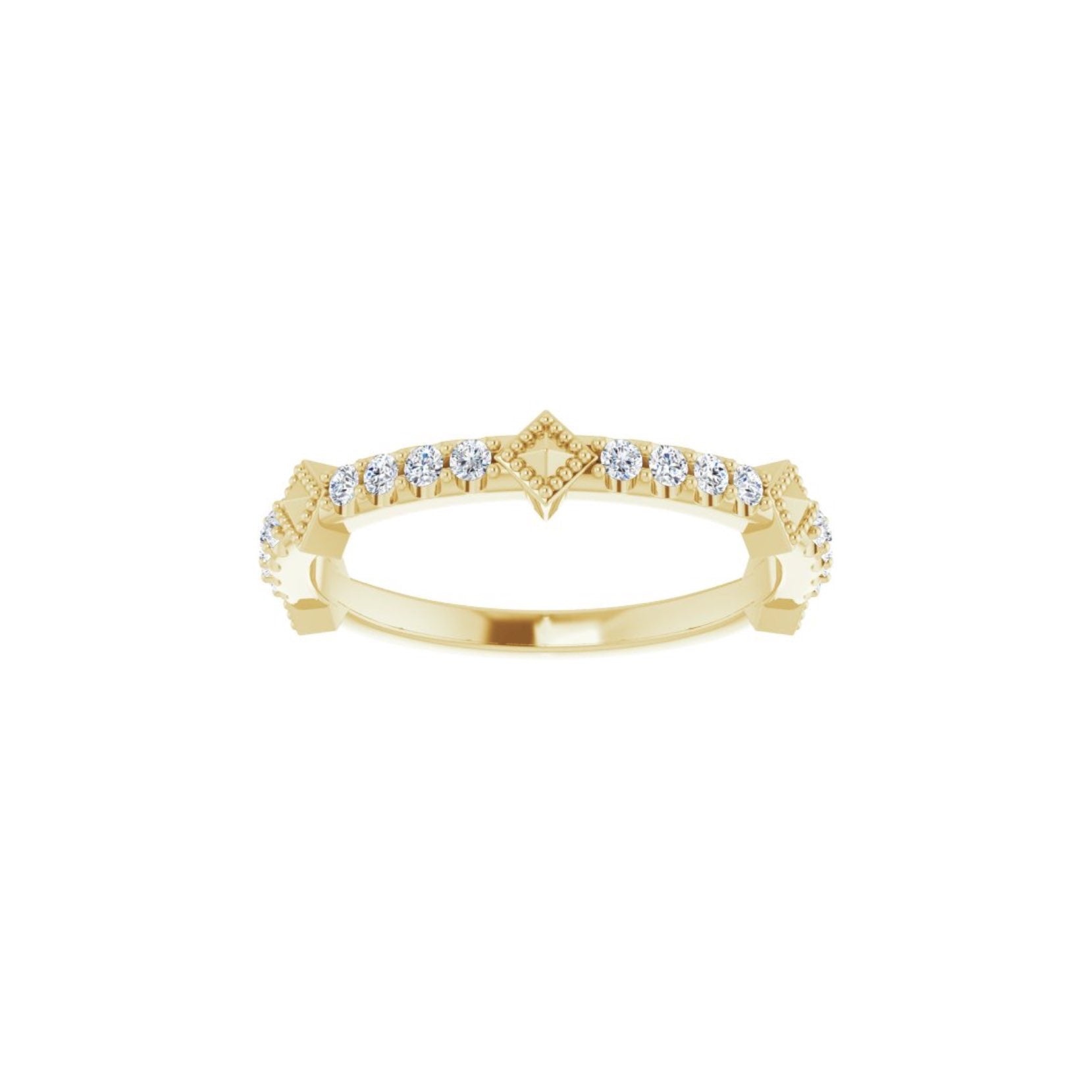 14k Faridah Diamond Stackable Ring - YAREMA JEWELRY